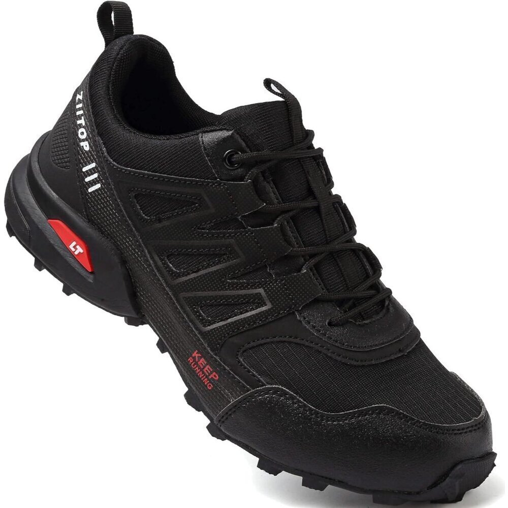 🆕Trail Running Shoes Men Black Hiking Shoes Outdoor Breathable Walking Shoes